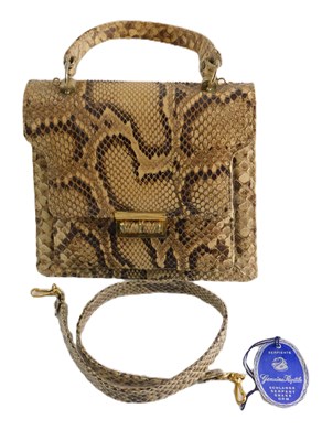 Lot 160 - A vintage snakeskin bag, 21cm wide.