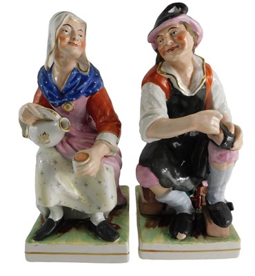 Lot 175 - A pair of late 19thC Staffordshire ceramic...