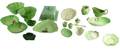 Lot 176 - A collection of green leaf moulded...