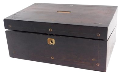 Lot 198 - A 19thC rosewood pewter and mother of pearl...