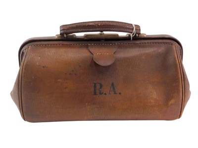 Lot 216 - A brown leather doctor's or Gladstone bag,...