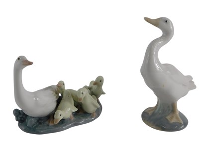 Lot 226 - A Lladro porcelain figure of a goose and four...