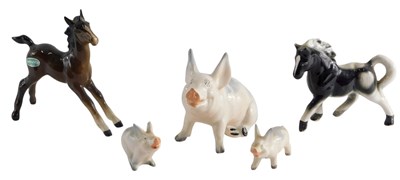 Lot 268 - A Beswick model of a pig and two matching...