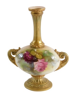 Lot 31 - A Royal Worcester porcelain vase, decorated...