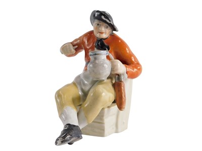 Lot 273 - A 19thC English porcelain figure of a man...