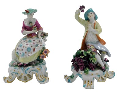 Lot 633 - A pair of late 18th/early 19thC Derby...