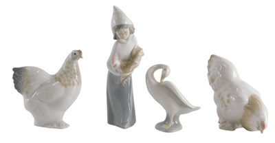 Lot 280 - A Lladro porcelain figure of a young girl with...