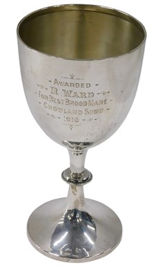 Lot 307 - A George V silver trophy cup or goblet,...