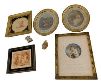 Lot 318 - A pair of 19thC oval prints, after Bartlozzi,...