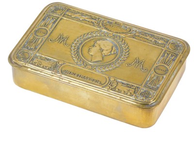 Lot 385 - A brass WWI Christmas 1914 tin.