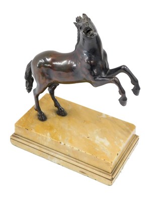 Lot 1 - A 19thC Grand Tour bronze figure of a rearing...