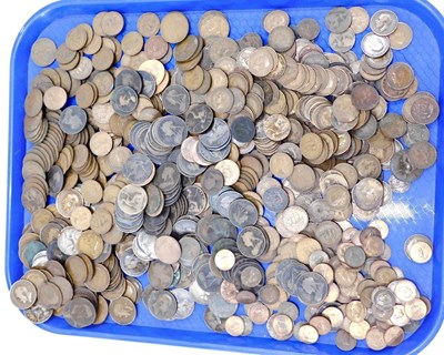Lot 438 - A large quantity of copper pennies and half...