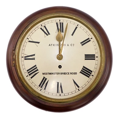 Lot 465 - A mahogany cased wall clock, the painted dial...