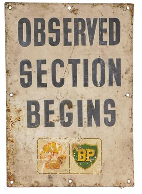 Lot 469 - A painted workshop sign, stamped Observe...