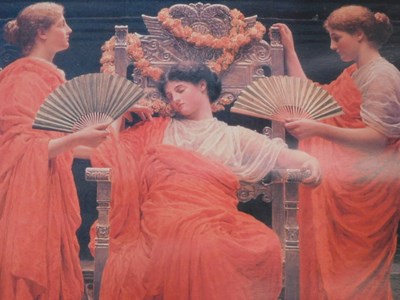 Lot 519 - A coloured print, in the pre-Raphaelite style,...