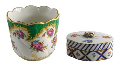 Lot 590 - A Continental porcelain box and...