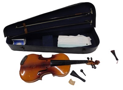 Lot 638 - A German violin, bearing paper label Antonio...