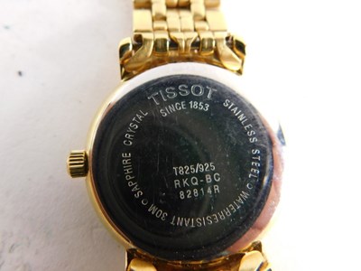 Lot 69 - A Tissot ladies gold plated wristwatch,...