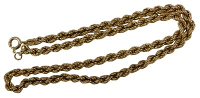 Lot 85 - A 9ct gold rope twist neck chain, on a bolt...