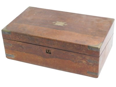 Lot 660 - A 19thC rosewood and brass bound writing...