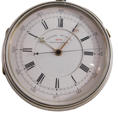 Lot 64 - A Victorian silver cased chronograph pocket...
