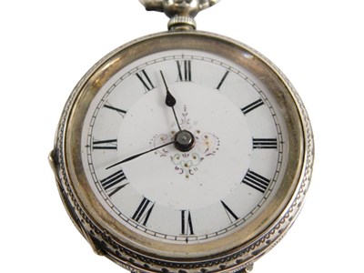 Lot 75 - A Victorian ladies silver pocket watch, open...