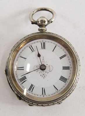 Lot 75 - A Victorian ladies silver pocket watch, open...