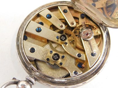 Lot 75 - A Victorian ladies silver pocket watch, open...