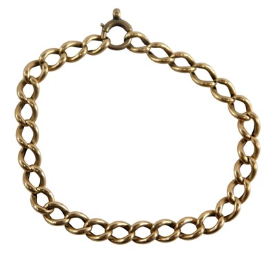 Lot 357 - A curb link bracelet, on bolt ring clasp,...