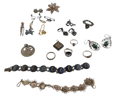 Lot 364 - Silver and costume jewellery, including a...