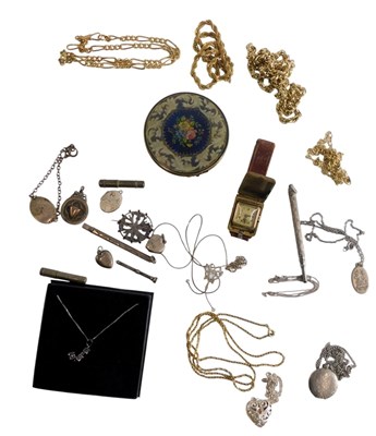 Lot 367 - Gold plated neck chains, and other costume...