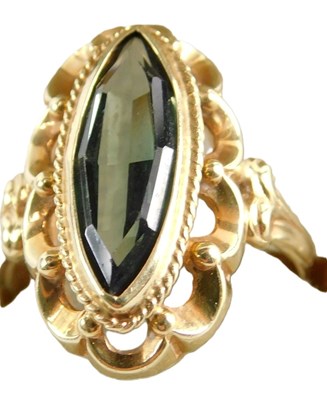 Lot 326 - A 14ct gold and spinel ring, the marquise set...