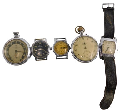 Lot 327 - A group of wrist and pocket watches, including...
