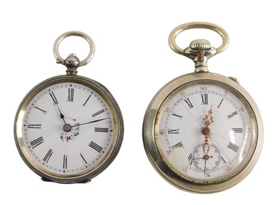 Lot 332 - A 19thC lady's pocket watch, open face, key...