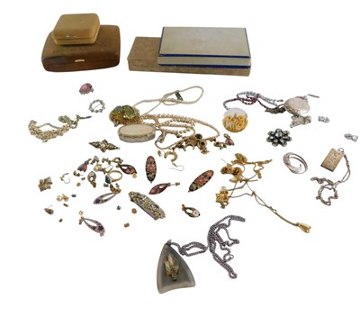 Lot 334 - Silver and costume jewellery, including a...