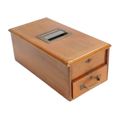 Lot 701 - A vintage mahogany and brass cash...