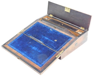 Lot 703 - An early Victorian rosewood and brass inlaid...