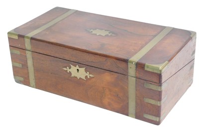 Lot 715 - A 19thC rosewood and brass bound writing...