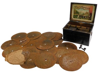 Lot 717 - A late 19thC French Symphonion, in ebonised...