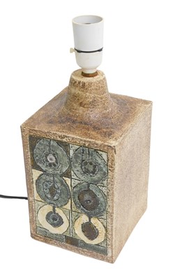 Lot 27 - A Troika studio pottery lamp base, decorated...