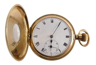 Lot 337 - A gold plated gentlemens half Hunter pocket...