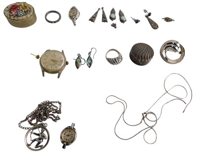 Lot 348 - A group of silver and costume jewellery, and...