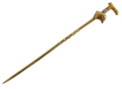 Lot 352 - A tie pin, modelled as a walking stick with...