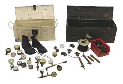 Lot 759 - Two ammunition boxes containing various items,...