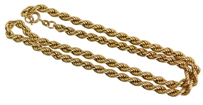 Lot 48 - A 9ct gold rope twist neck chain, on a bolt...