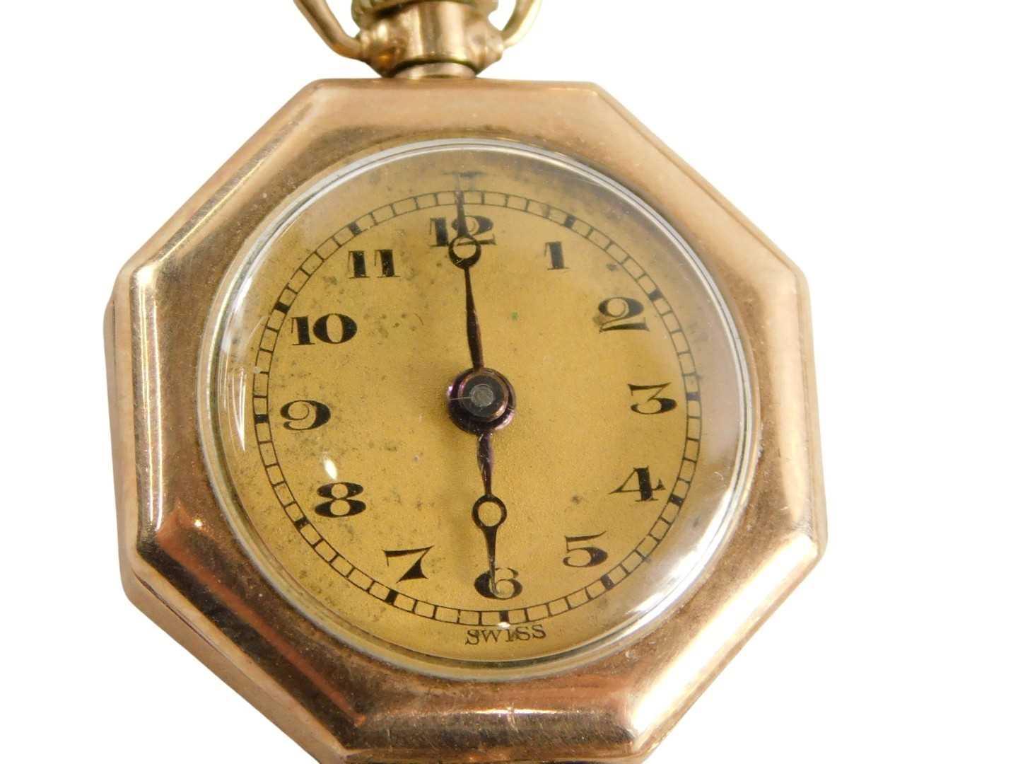 Lot 61 - A mid-century ladies gold plated cased...