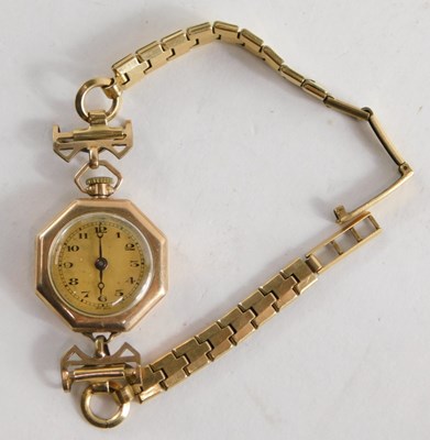 Lot 61 - A mid-century ladies gold plated cased...