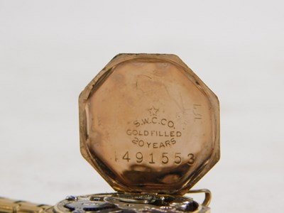 Lot 61 - A mid-century ladies gold plated cased...