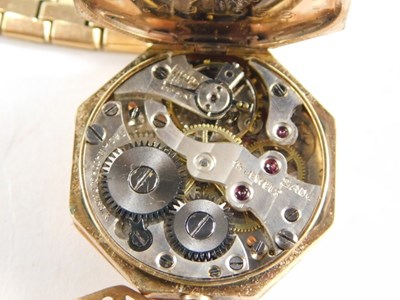 Lot 61 - A mid-century ladies gold plated cased...