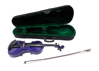 Lot 766 - An Antoni purple metallic violin, with case...